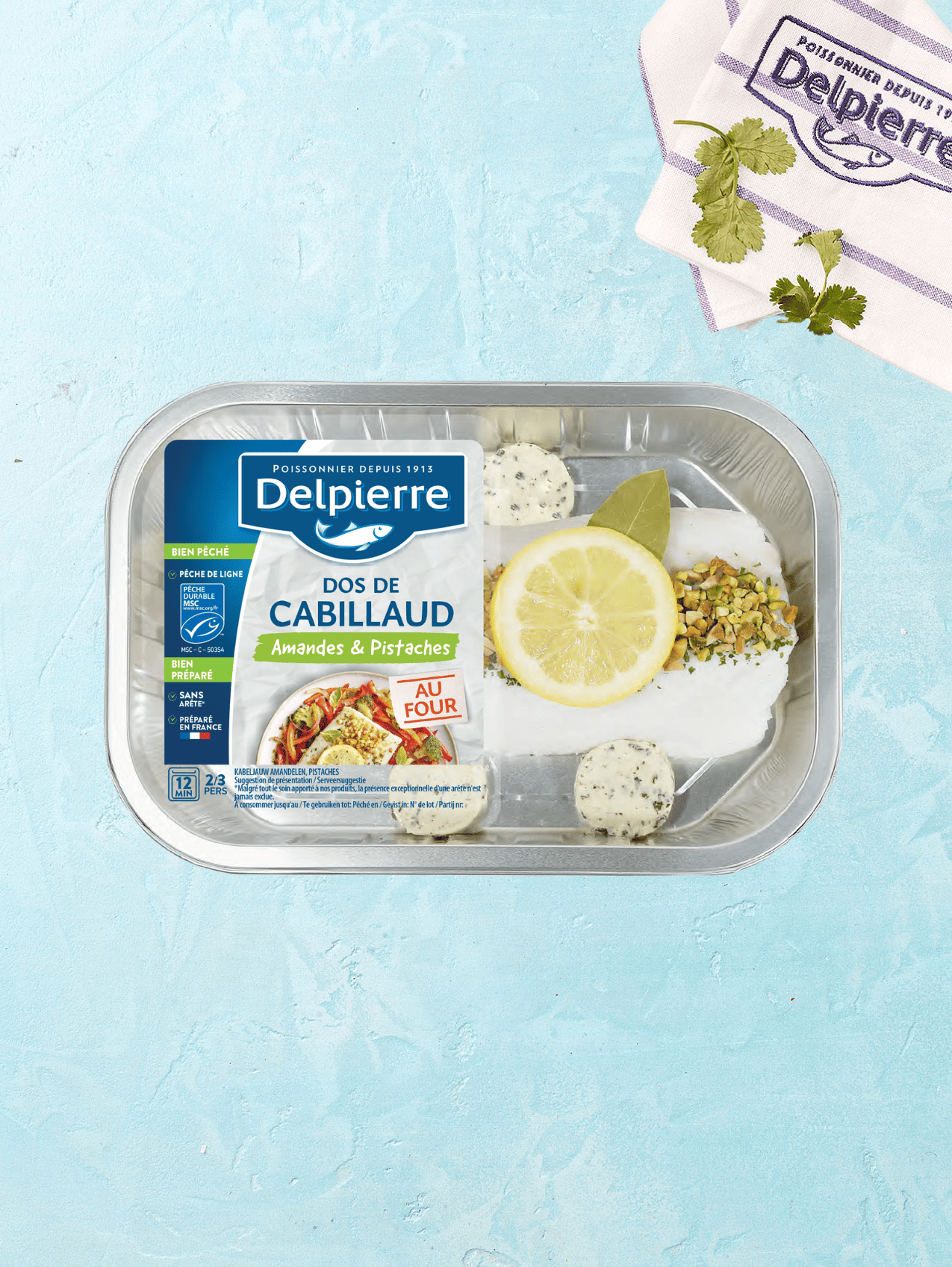 DOS DE CABILLAUD AMANDES ET PISTACHES