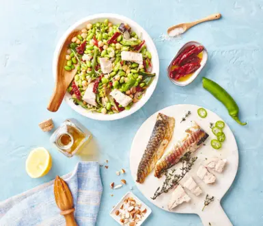 Salade fraîche de maquereaux grillés