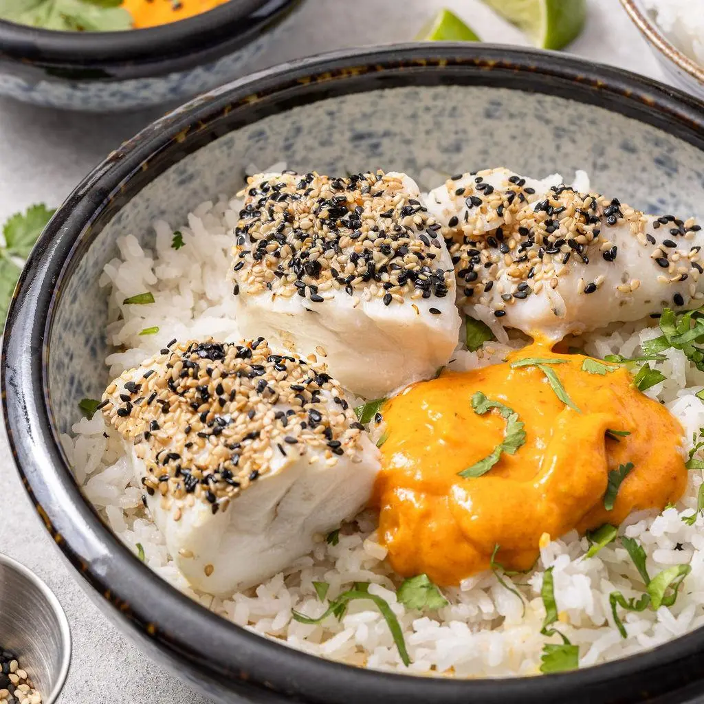 Cabillaud curry coco & riz jasmin